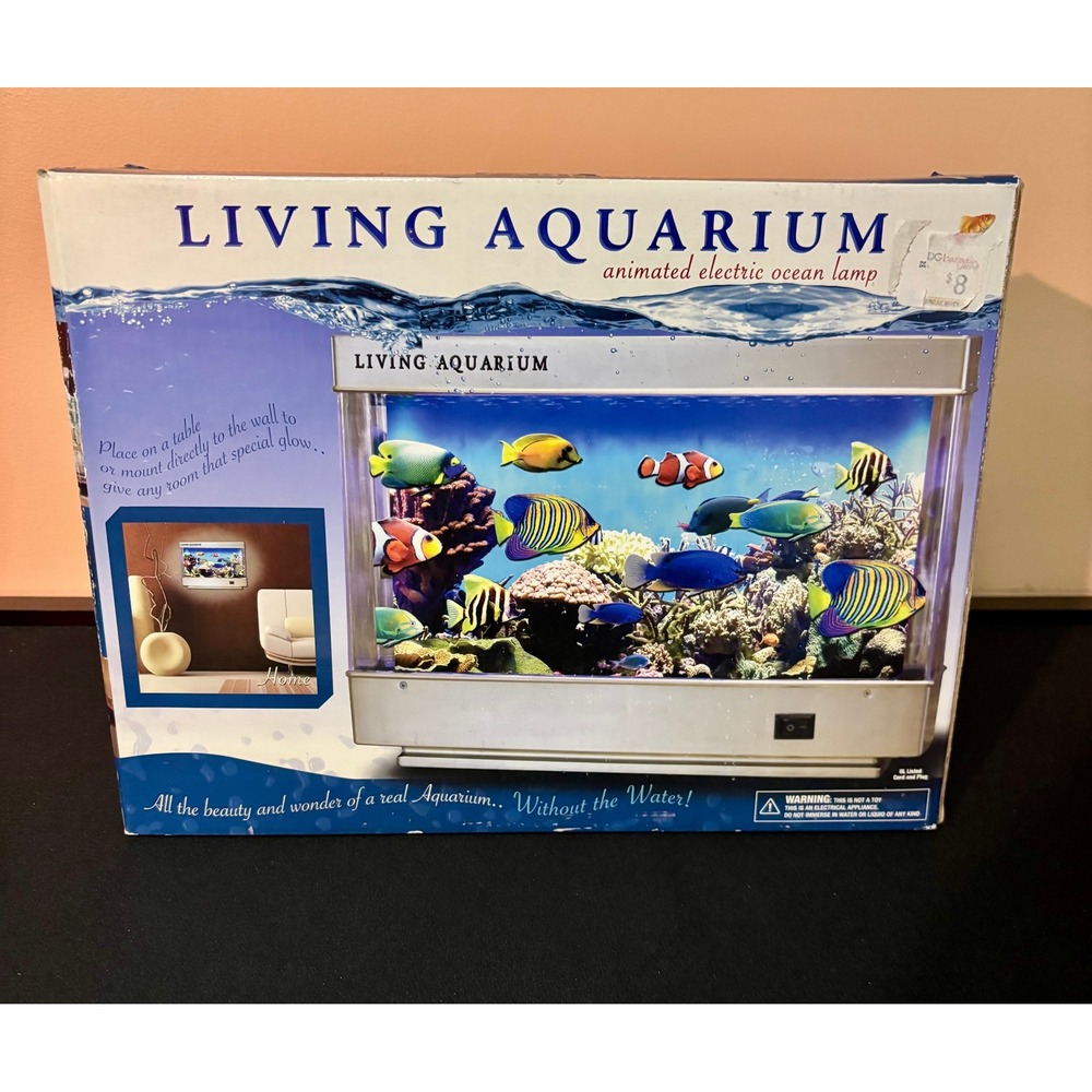 Living Aquarium Animated Electric Ocean Lamp 2008 Rotating Motion Fish Tank